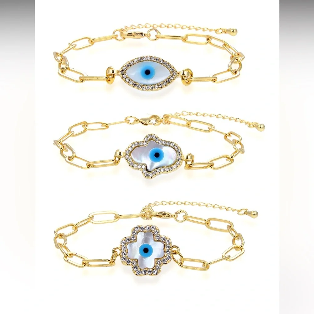 NWOT Eye Candy Los Angeles Hamsa Daliah Bracelet Set